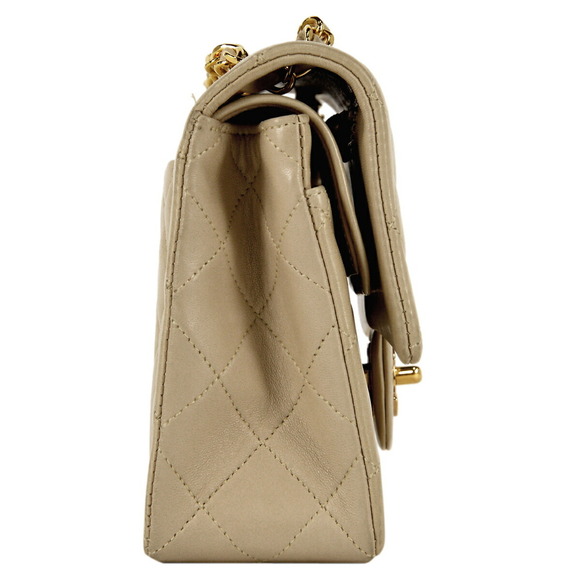 Chanel W Handbag Flap Leather Matelasse Beige - Picture 1 of 12